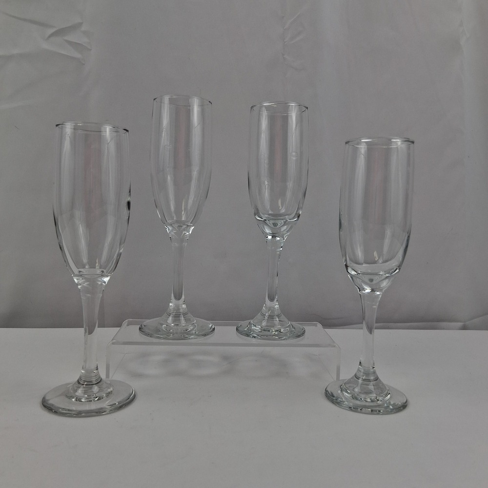 Luigi Bormioli Michelangelo Renaissance‎ Champagne Flutes Set of 4 Made in Italy